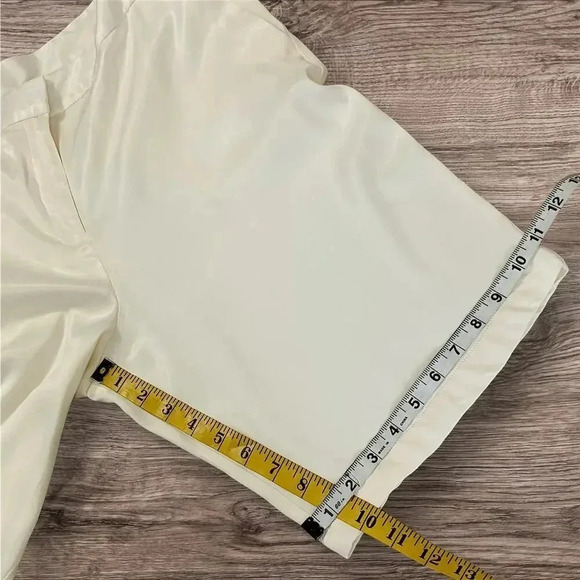 Worthington New Rayon Silky Bermuda High Rise Dress Shorts Size 12 W34 Cream - Picture 12 of 13